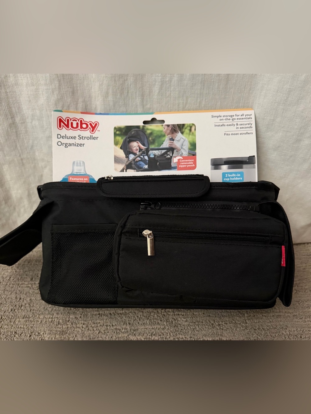 Nuby Deluxe Stroller Organizer - Black